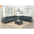Sofa Modular Chenille Gray 8-Piece Chaise Ottoman