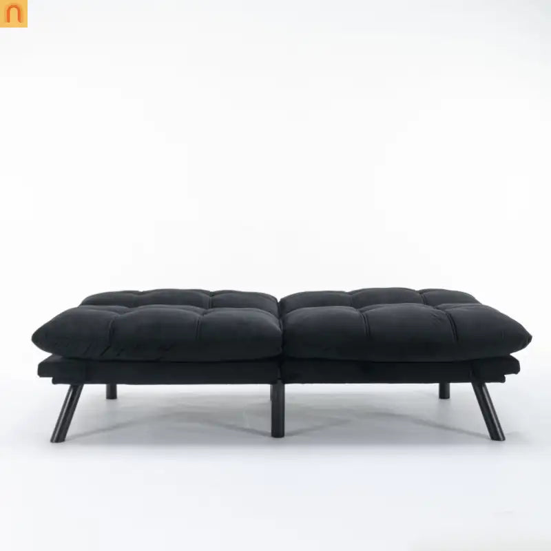 Sofa Bed Foldout Fabric Black Twin Adjustable Arms 800 lb