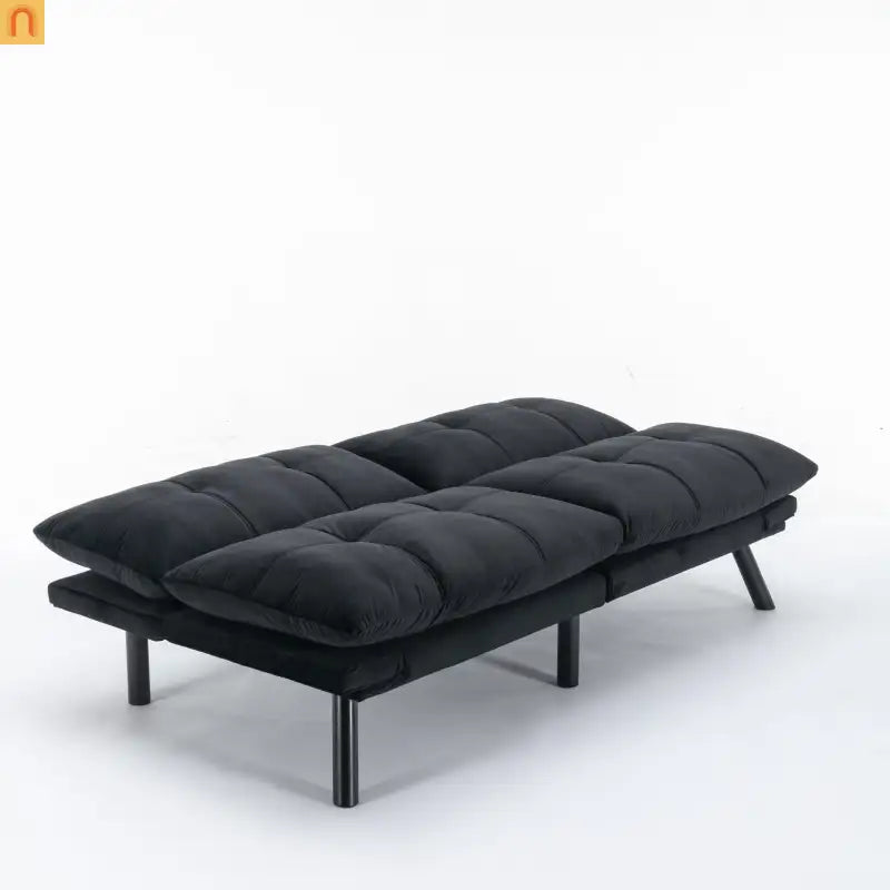 Sofa Bed Foldout Fabric Black Twin Adjustable Arms 800 lb
