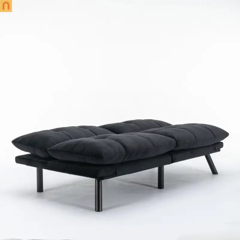 Sofa Bed Foldout Fabric Black Twin Adjustable Arms 800 lb