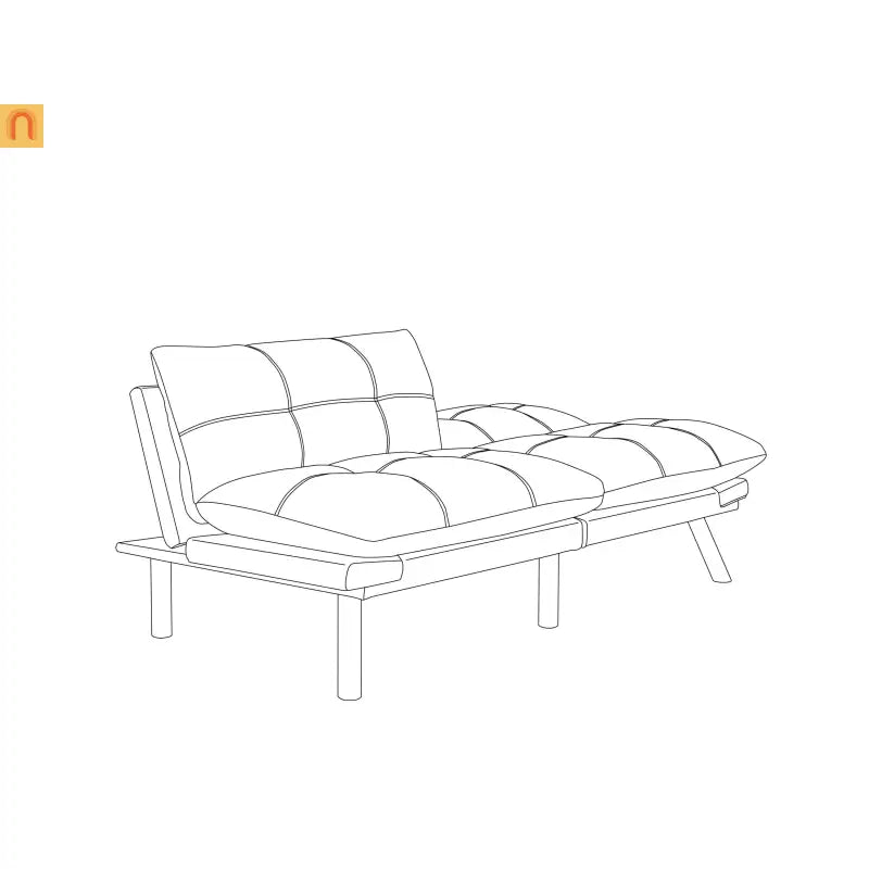 Sofa Bed Foldout Fabric Black Twin Adjustable Arms 800 lb