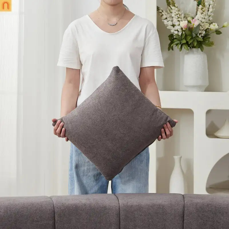 Sofa Curved Modular Chenille Gray 8-Seat No Assembly