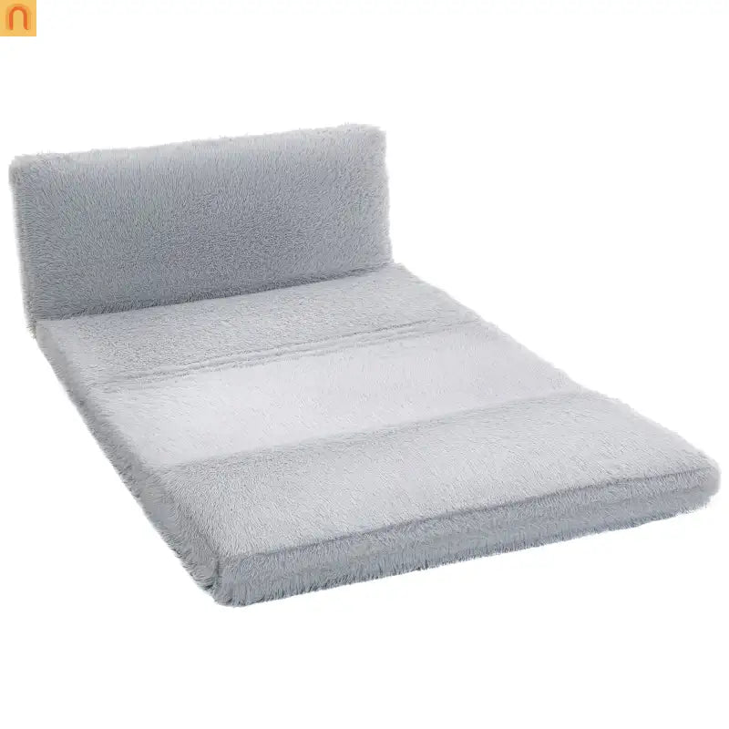Mattress Floor Sofa Plush Light Gray Folding 12in 528 lb No Assembly