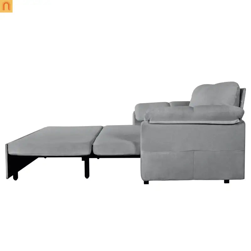 Sofa Bed Convertible Chenille Gray Queen Sleeper Storage Pockets 71in