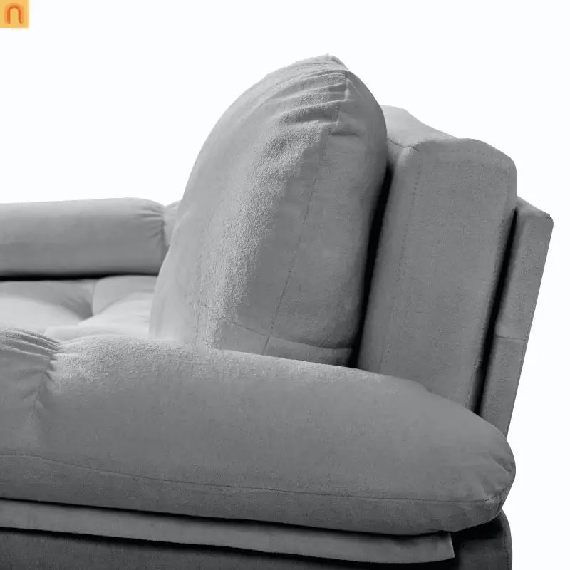 Sofa Bed Convertible Chenille Gray Queen Sleeper Storage Pockets 71in