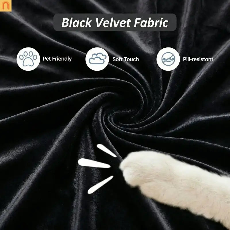 Sofa Chesterfield Velvet Black 2-Piece Tufted Gold Accents