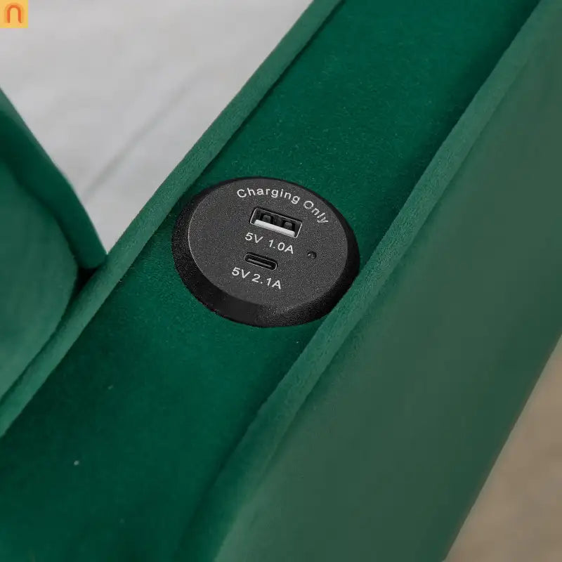 Sofa Daybed Velvet Green Twin Trundle USB Tufted 300 lb 81in
