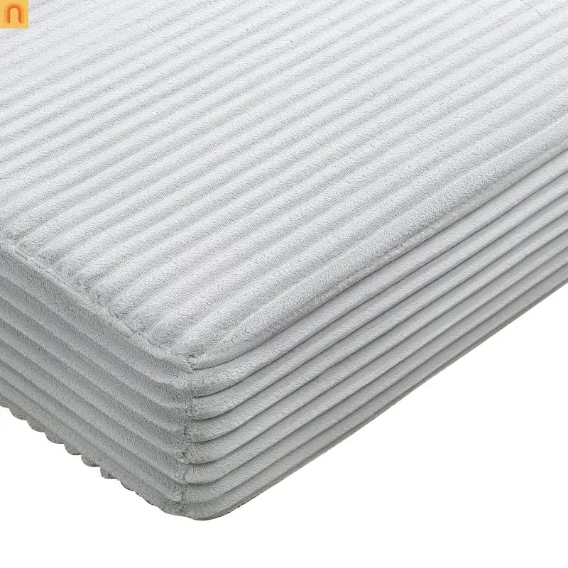 Sofa Bed Convertible Corduroy Gray 2-Seat Floor Bed 70in No Assembly