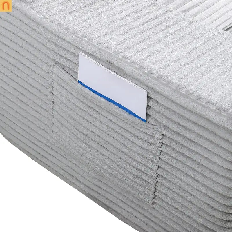 Sofa Bed Convertible Corduroy Gray 2-Seat Floor Bed 70in No Assembly