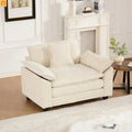 Sofa Modular Chenille Beige 1-Seat Cloud Cushion Double-Layer Foam