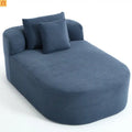 Chaise Lounge Corduroy Blue Oversized 375 lb No Assembly