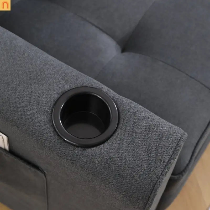 Sofa Bed 3-in-1 Folding Tufted Fabric Dark Gray 55in
