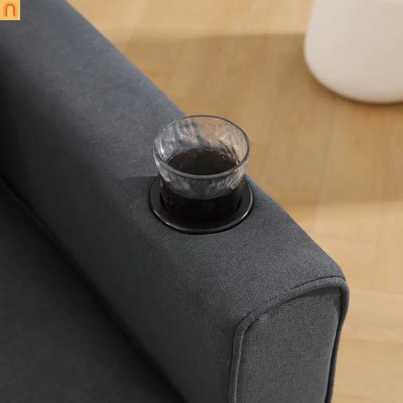 Sofa Bed 3-in-1 Folding Tufted Fabric Dark Gray 55in
