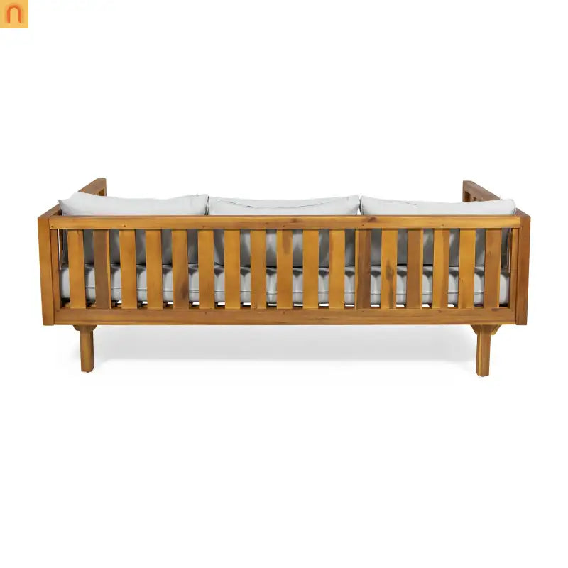 Outdoor Patio Set Acacia Wood Teak Water-Resistant Cushions
