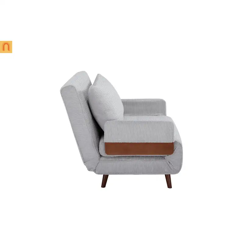 3-in-1 Convertible Sofa Bed Light Gray Polyester