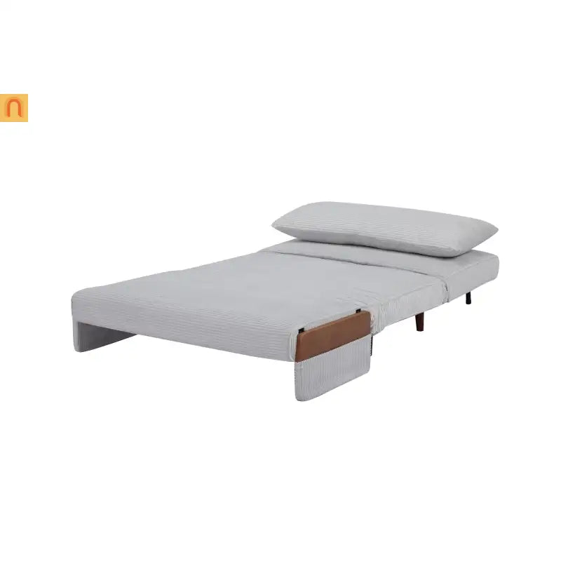 3-in-1 Convertible Sofa Bed Light Gray Polyester