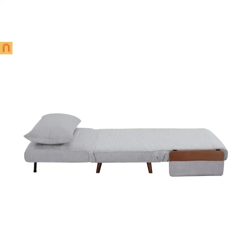 3-in-1 Convertible Sofa Bed Light Gray Polyester
