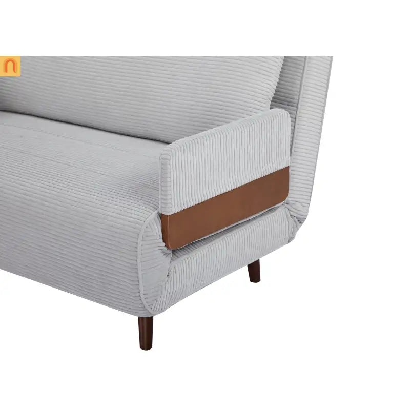 3-in-1 Convertible Sofa Bed Light Gray Polyester