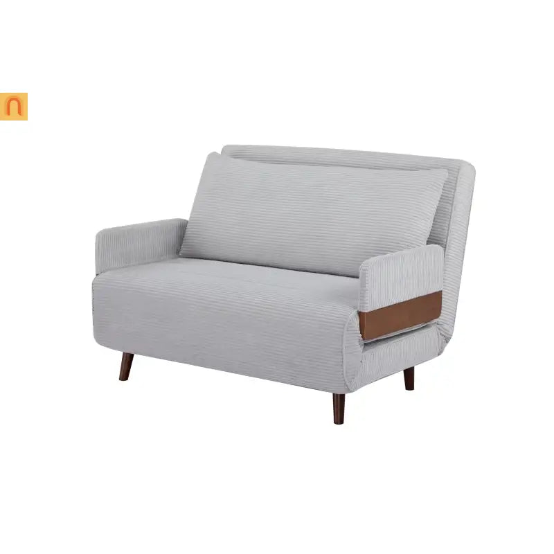 3-in-1 Convertible Sofa Bed Light Gray Polyester