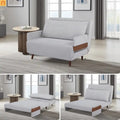 3-in-1 Convertible Sofa Bed Light Gray Polyester
