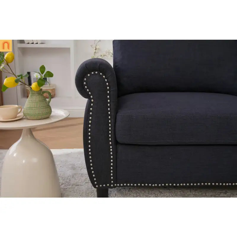 Mattress Memory Foam 3in Pull-Out Sofa Bed Dark Gray Linen Queen