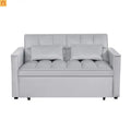 Loveseat Velvet Light Gray Sleeper 2-Seat 54in Adjustable Back