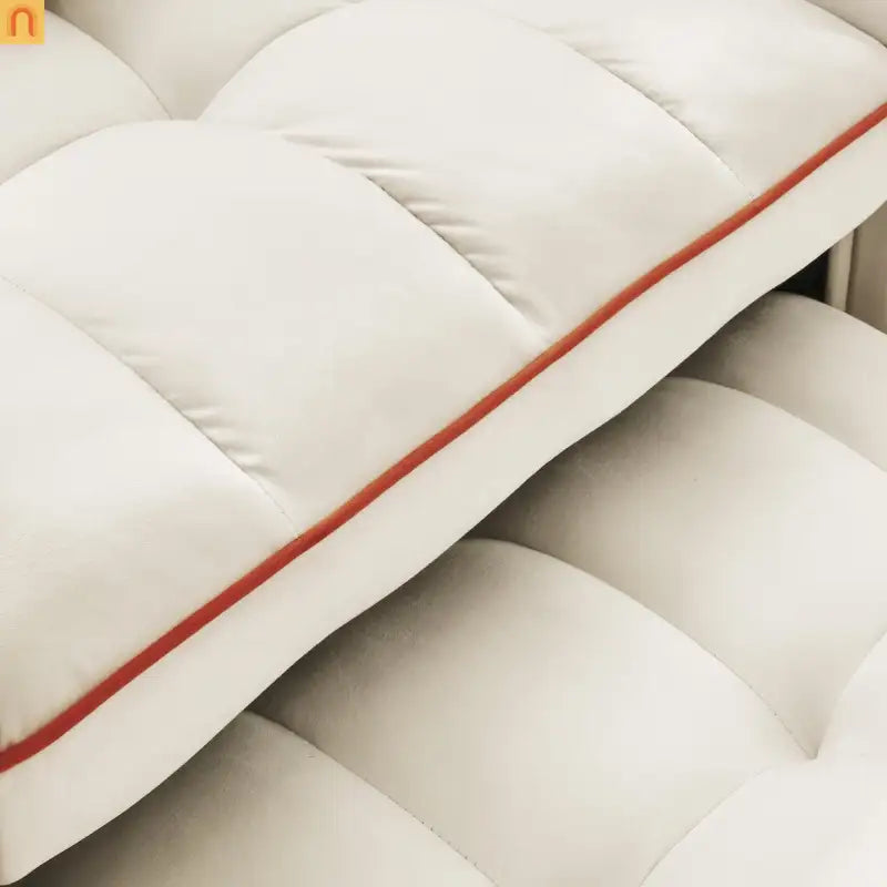 Sofa Chair Convertible Velvet Beige Pull-Out Bed USB Cup Holder