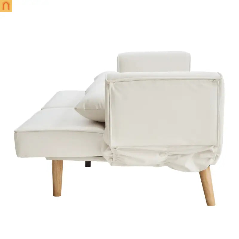 Sofa Convertible Velvet Beige 3-Seat Splitback 600 lb 72in