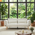 Sofa Convertible Velvet Beige 3-Seat Splitback 600 lb 72in