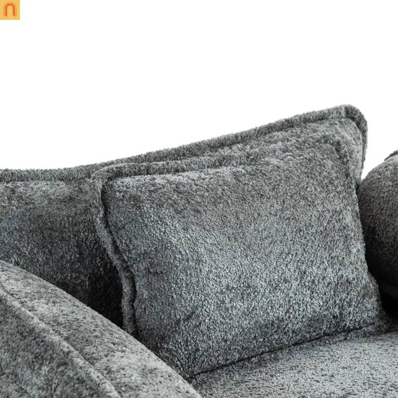 Sleeper Chair Oversized Boucle Dark Gray with Ottoman 55in Wide