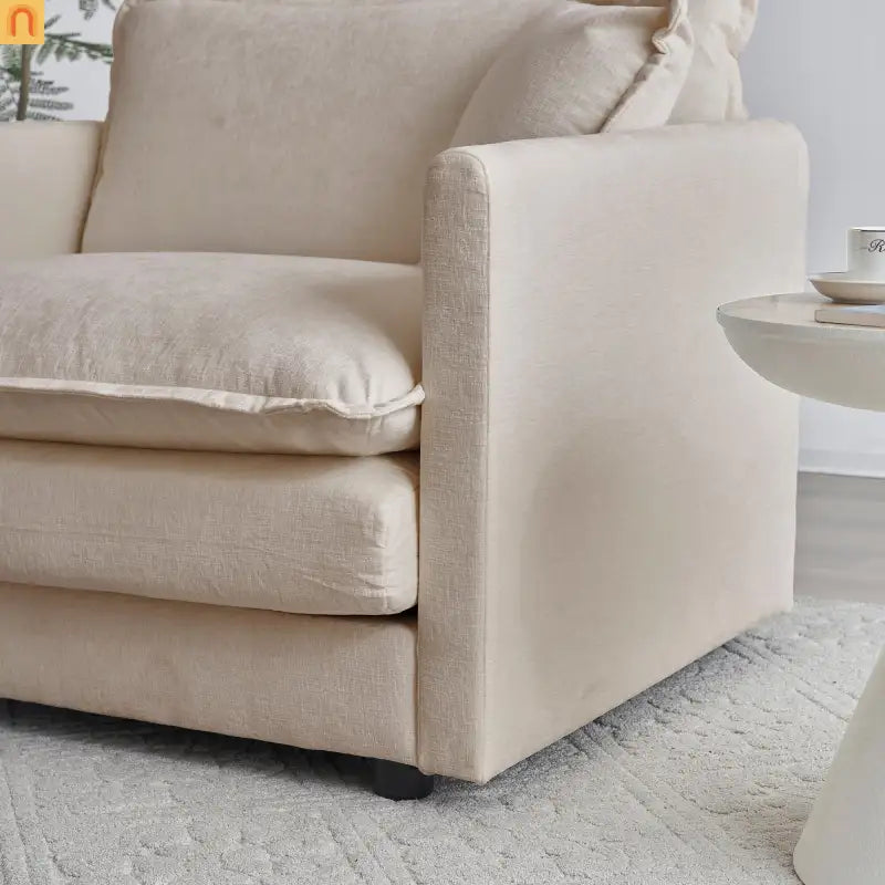 Sofa Set Modular Chenille Light Coffee 7-Seat 3-Piece
