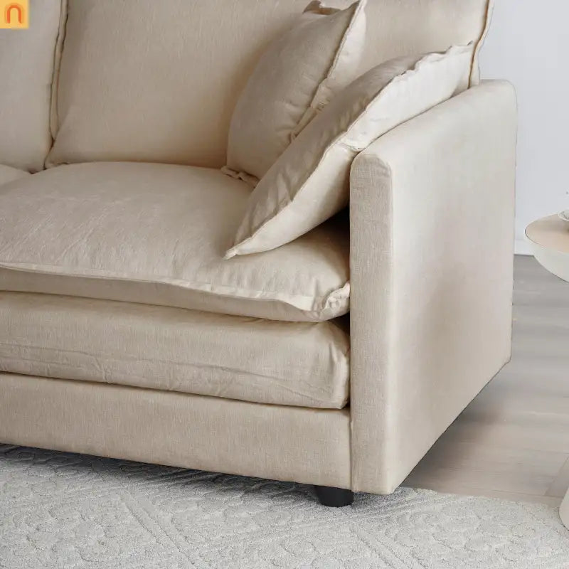 Sofa Set Modular Chenille Light Coffee 7-Seat 3-Piece