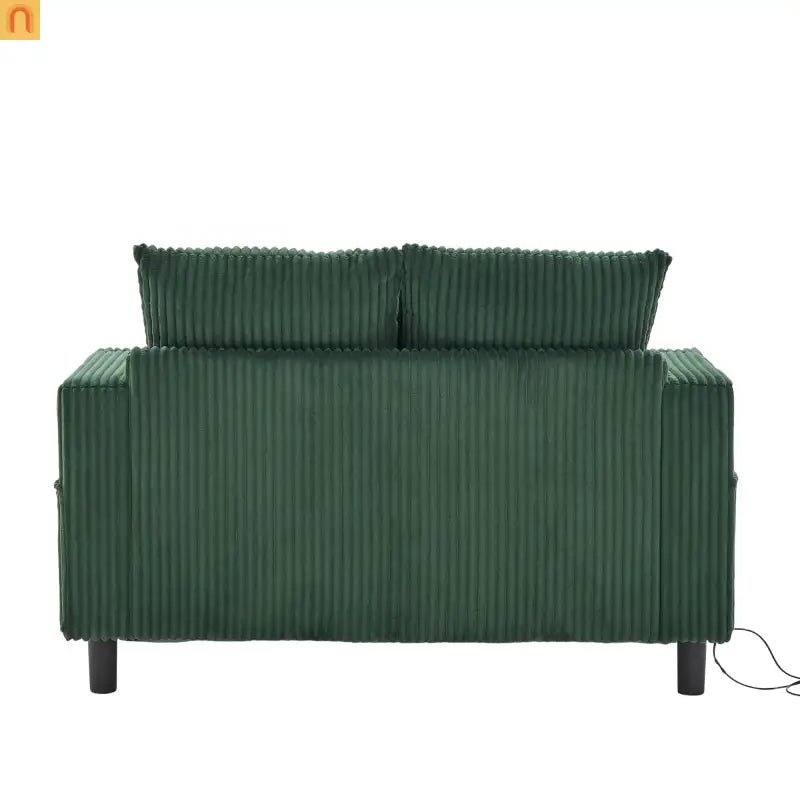 Sleeper Recliner Corduroy Emerald Oversized USB Cup Holders 56in