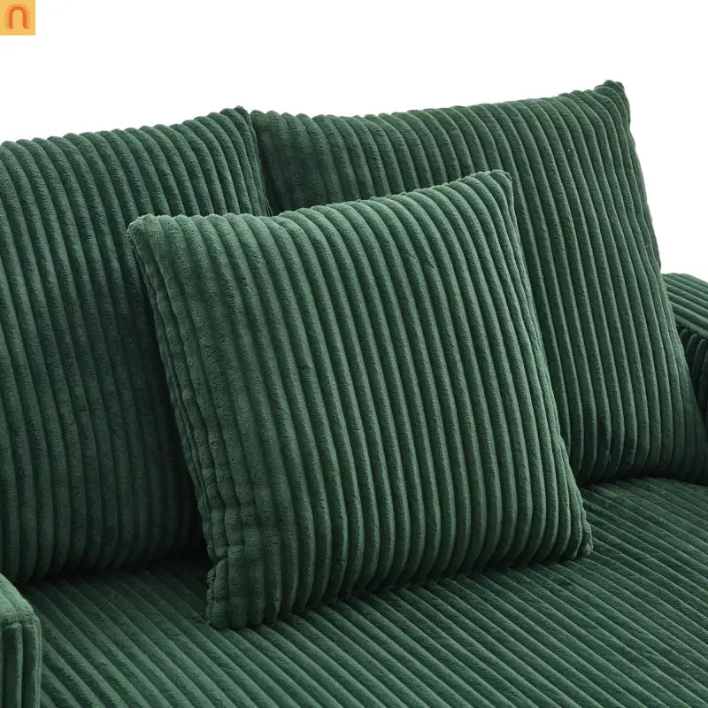 Sleeper Recliner Corduroy Emerald Oversized USB Cup Holders 56in