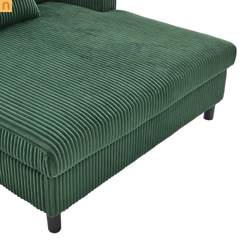 Sleeper Recliner Corduroy Emerald Oversized USB Cup Holders 56in
