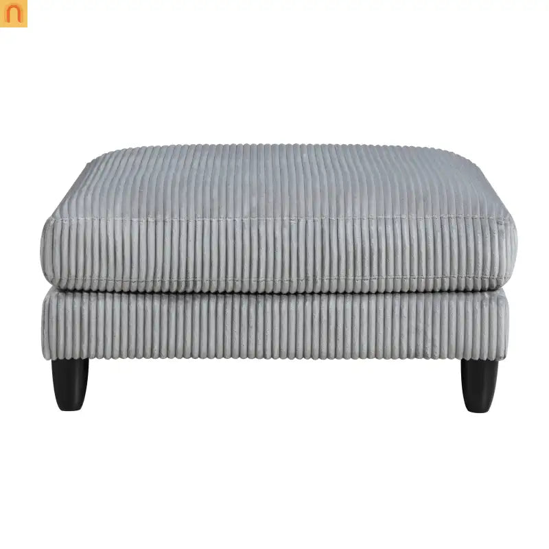 Sectional Sofa Modular Corduroy Gray 5-Seat 120in Ottoman