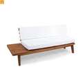 Outdoor Sofa 2-Seater Acacia Wood White Cushions 75.75in