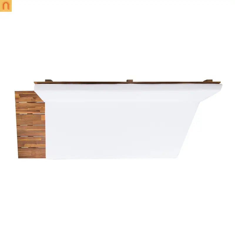 Outdoor Sofa 2-Seater Acacia Wood White Cushions 75.75in