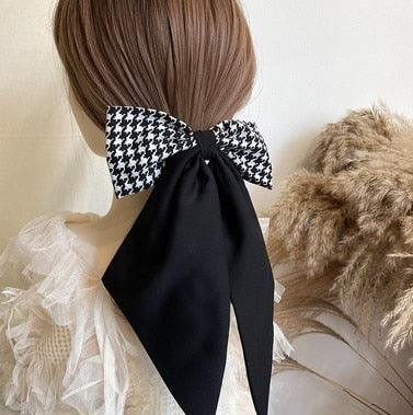 Solid Color Big Large Satin Bow Hairpins Barrettes For Women Girl Wedding Long Ribbon Hair Clip Fashion Hairgrips Accessories For Party