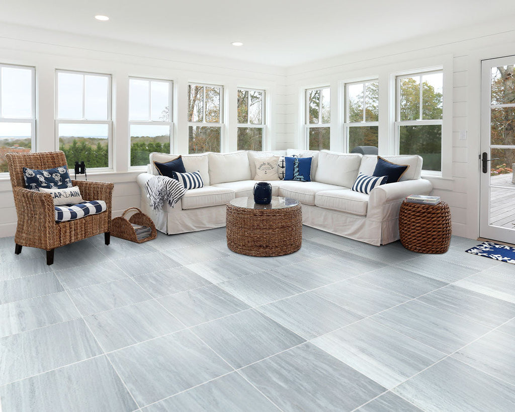 White Marble Polished Floor and Wall Tile with Natural Veining