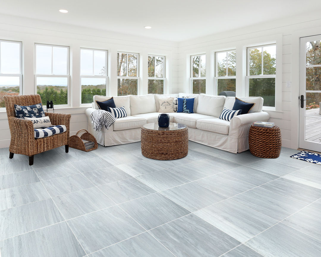 White Marble Polished Floor and Wall Tile with Natural Veining