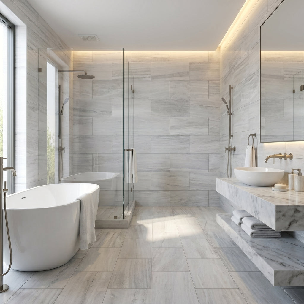 White Marble Polished Floor and Wall Tile with Natural Veining