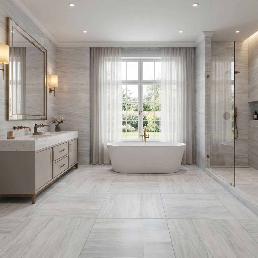 White Marble Polished Floor and Wall Tile with Natural Veining