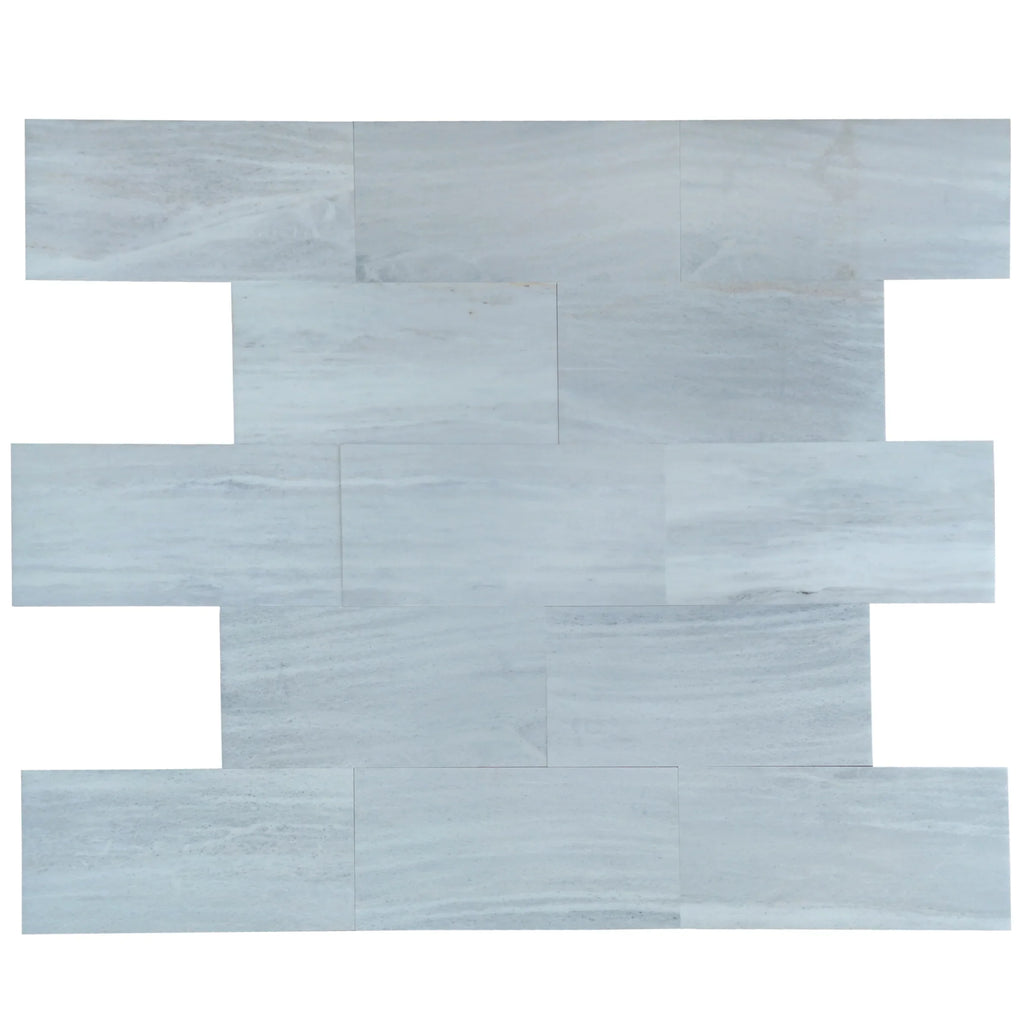White Marble Polished Floor and Wall Tile with Natural Veining