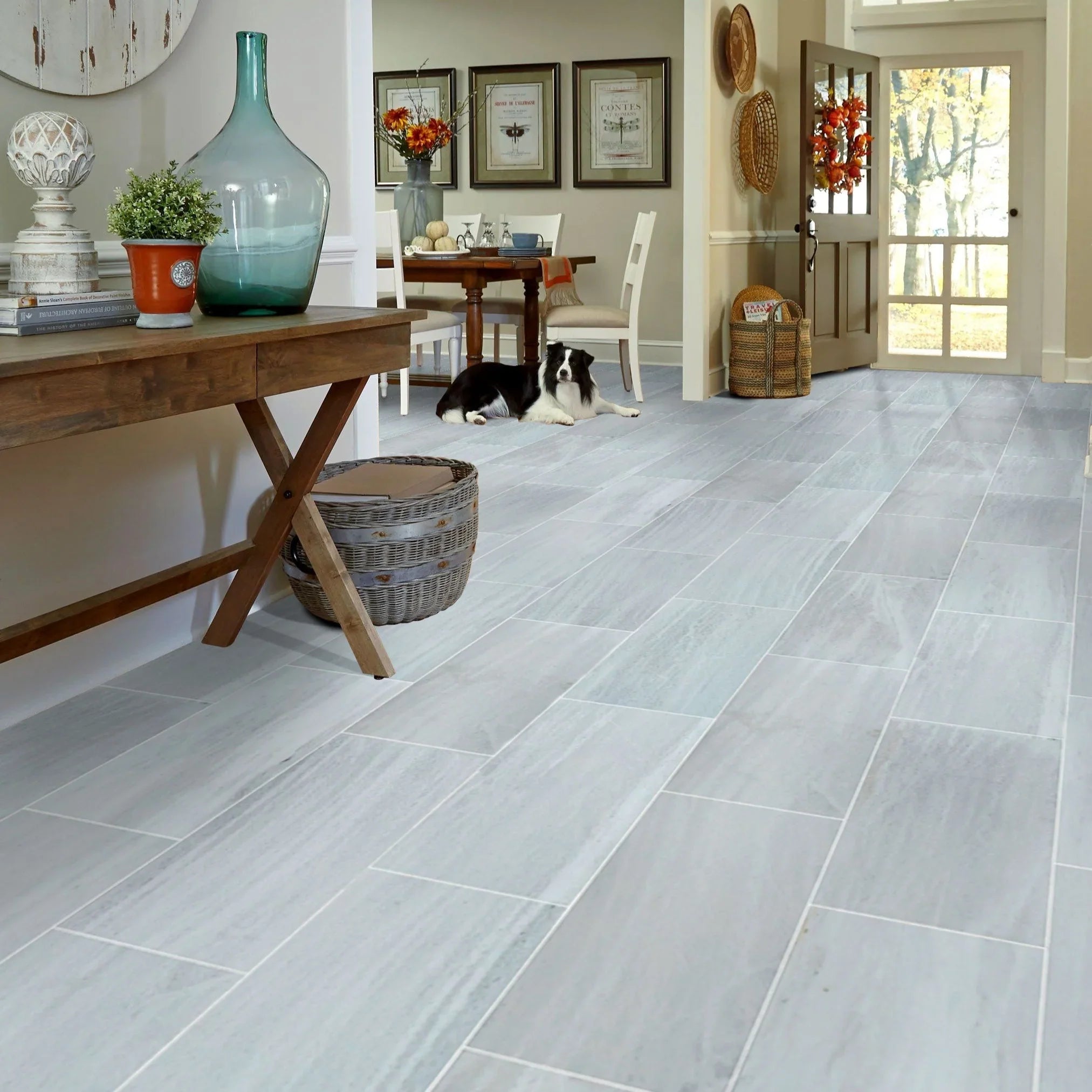 White Marble Polished Floor and Wall Tile with Natural Veining