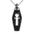 Soul Locket Coffin Ankh Pendant Necklace Silver Gothic