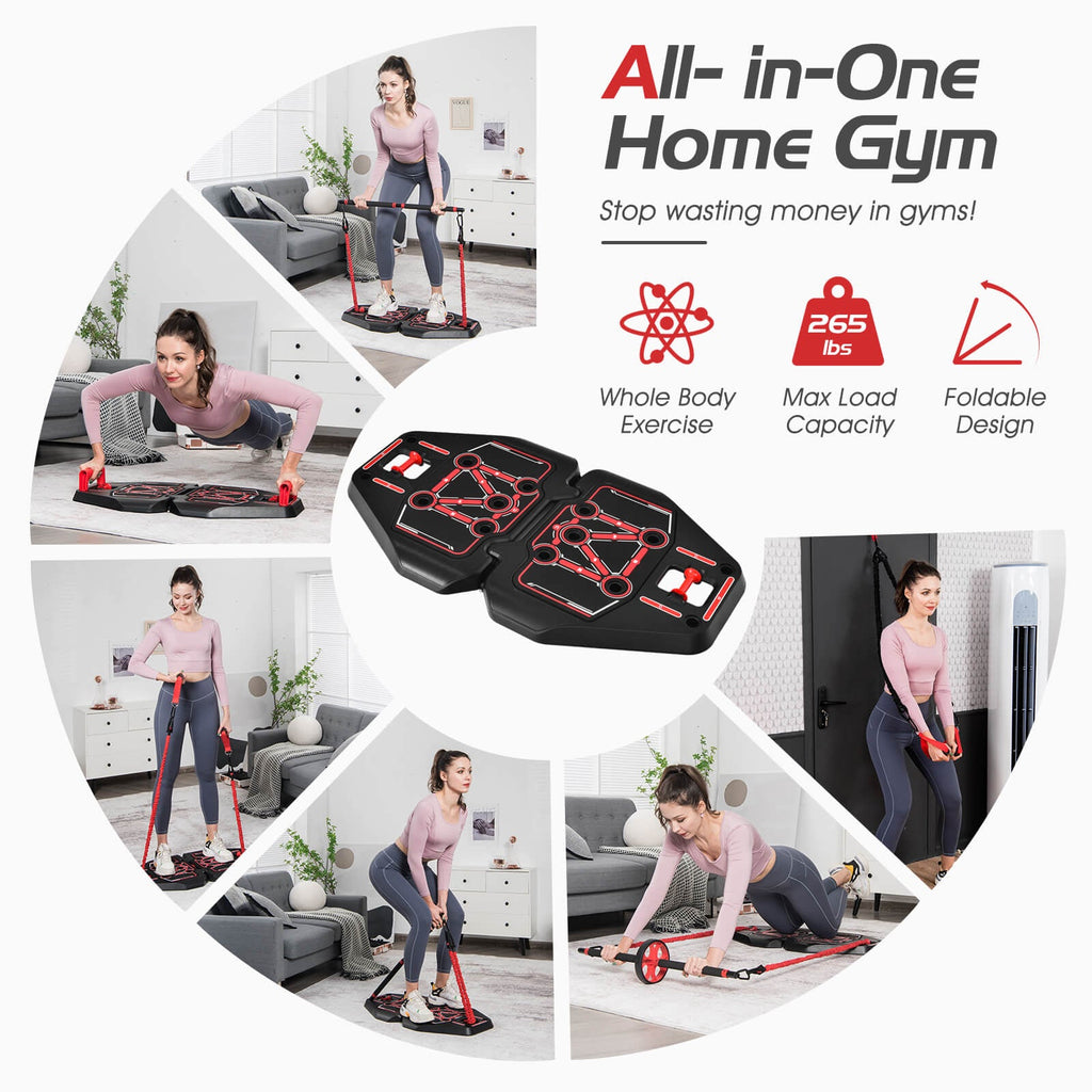 All-in-one Portable Pushup Board with Bag