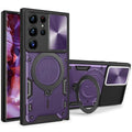 MANDOTOS CCSmall S23 Ultra Armor Case With Rotatable Ring JS Purple For Galaxy S23 Ultra