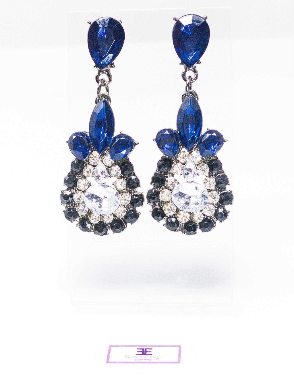 Sparkling Pink Teardrop Dangle Earrings With Crystals