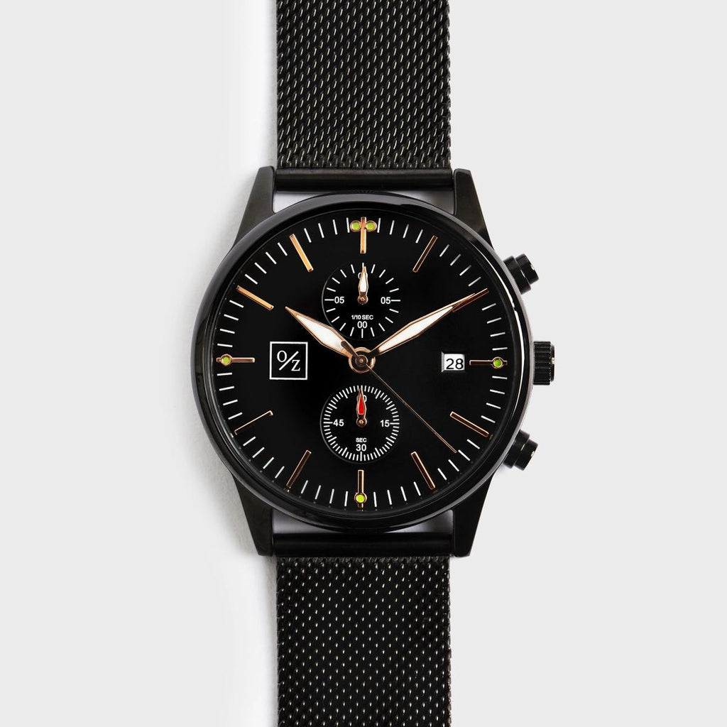 Stainless Steel Mesh Strap Minimalist Chronograph Watch